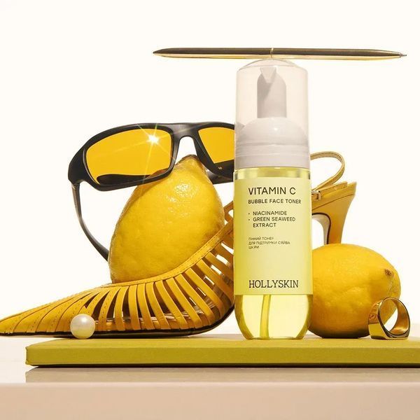 Пінний тонер для підтримки сяйва шкіри Hollyskin Vitamin C 150 мл 4823109705876 фото