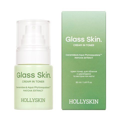 Крем-тонер для обличчя HOLLYSKIN Glass Skin. з церамідами та екстрактом матчі 4823109706149 фото