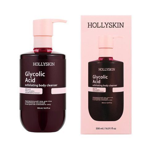 Відлущувальний гель для очищення тіла HOLLYSKIN Glycolic Acid з гліколевою кислотою й екстрактом кленового соку 4823109705227 фото