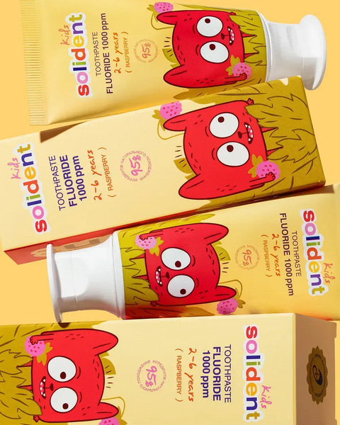 Дитяча зубна паста Solident Kids з фтором 1000 ppm / малина, 50 ml 4823109704800 фото