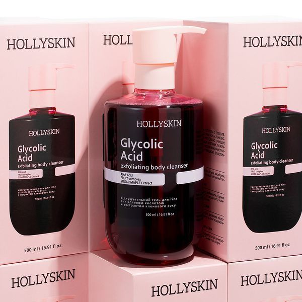 Відлущувальний гель для очищення тіла HOLLYSKIN Glycolic Acid з гліколевою кислотою й екстрактом кленового соку 4823109705227 фото