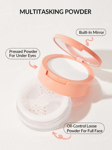 Подвійна матуюча пудра SHEGLAM Insta-Ready Face & Under Eye Setting Powder Duo Translucent 14 г 6971053494501 фото