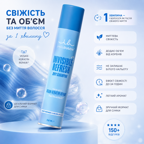 Сухий шампунь для волосся Invisibobble HAIR STYLING Invisible Refresh Dry 200ml 4063528078674 фото