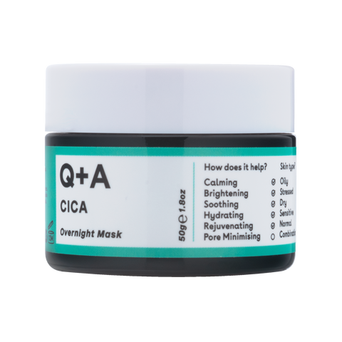 Заспокійлива нічна маска з центеллою Q+A Cica Calming Overnight Face Mask 50g 5061066470225 фото