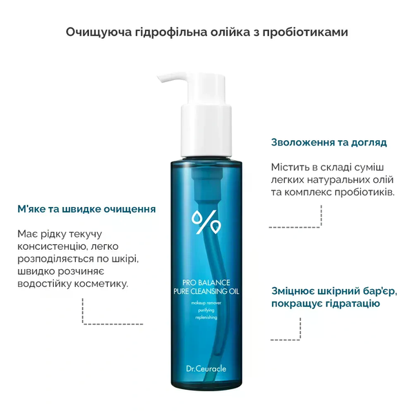 Очищуюча гідрофільна олійка з пробіотиками Dr.Ceuracle Pro Balance Cleansing Oil (20 мл, Мініатюра) 8806133613925 фото