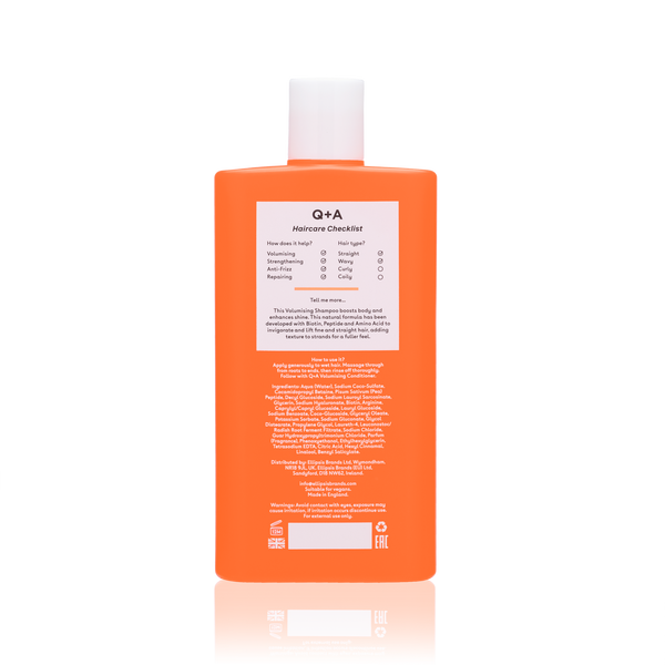 Шампунь для створення об'єму волосся Q+A Volumising Shampoo 250ml 5060486268818 фото