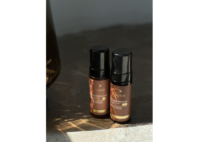Мус-автозасмага для обличчя та тіла Soika TanTouch Mousse Dark з кето-цукром і олією авокадо SPF 20 150 мл 4820238720923 фото