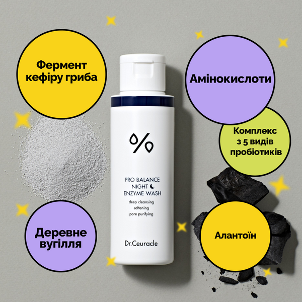 Вечірня ензимна пудра з пробіотиками Dr.Ceuracle Pro-Balance Night Enzyme Wash (50 г) 8806133613825 фото