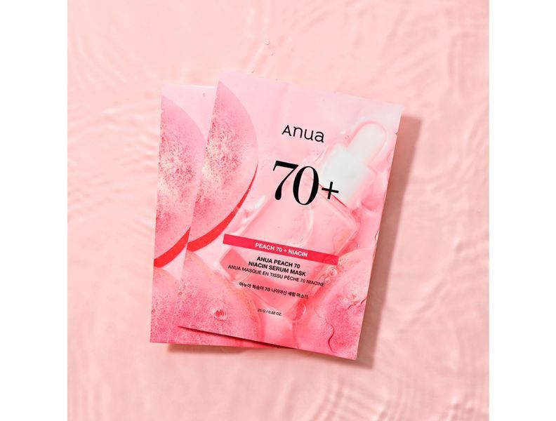 Тканинна маска для обличчя з персиком для гладкої та сяючої шкіри Anua Peach 70 Niacin Serum Mask 8809640734021 фото