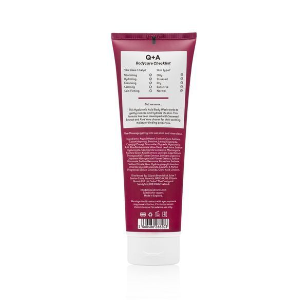 Очищуючий гель для тіла з гіалуроновою кислотою Q+A Hyaluronic Acid Body Wash 250ml 5060486266203 фото